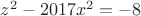 $z^2-2017x^2=-8$