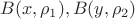 $B(x,\rho_1),B(y,\rho_2)$