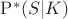 $\mathrm P^*(S|K)$