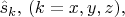 $\hat{s}_k,\,(k=x,y,z),$