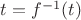 $t = f^{-1}(t)$