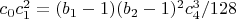 $c_0 c_1^2=(b_1-1) (b_2-1)^2 c_4^3/128$