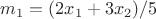 $m_1=(2x_1+3x_2)/5$