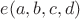 $e(a,b,c,d)$