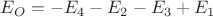 $E_O=-E_4-E_2-E_3+E_1$