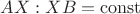 $AX:XB=\mathrm{const}$