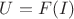 $U = F(I)$