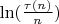 $\ln(\frac{\tau(n)}{n})$
