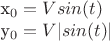 x_0 = Vsin( t )

y_0 = V | sin( t ) |