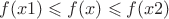 $f(x1)\leqslant f(x)\leqslant f(x2)$