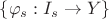 $\{\varphi_s : I_s \rightarrow Y\}$