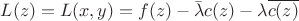 $L(z)=L(x,y)=f(z)-\bar{\lambda} c(z)-\lambda \overline{c(z)}$