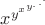 $x^{y^{x^{y^{_..^.}}}$