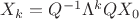 $X_k=Q^{-1}\Lambda^k Q X_0$