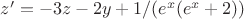 $z'=-3z-2y+1/(e^x(e^x+2))$