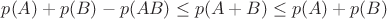 $p(A)+p(B)-p(AB) \le p(A+B) \le p(A)+p(B)$