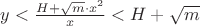 $y<\frac{H+\sqrt m\cdot x^2}{x}<H+\sqrt m$