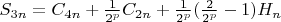 $S_{3n} = C_{4n}+{1\over 2^p}C_{2n}+{1\over 2^p}({2\over 2^p}-1)H_{n}$