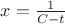 $x=\frac{1}{C-t}$