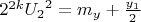 ${2^{2k}}{U_2}^2={m_y}+{\frac {y_1}{2}$