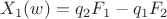 ${X_1}(w)={q_2}{F_1}-{q_1}{F_2}$