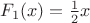 $F_1(x)=\frac{1}{2}x$