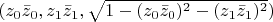 $(z_0 \bar z_0, z_1 \bar z_1, \sqrt{1 - (z_0 \bar z_0)^2 - (z_1 \bar z_1)^2})$