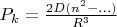 $P_k=\frac {2D(n^2-...)} {R^3}$