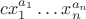 $cx_1^{a_1}\ldots x_n^{a_n}$