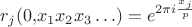 $$r_j(0{,}x_1x_2x_3\ldots)=e^{2\pi i\frac{x_j}{p}}$$