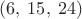 $(6,\:15,\:24)$ $(6,\:15,\:24)$