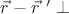 $\vec r-\vec r\ '\perp$ $\vec r-\vec r\ '\perp$