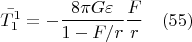 $$\bar{T_1^1}=-\frac{8{\pi}G\varepsilon}{1-F/r}\frac{F}{r} \quad(55) $$