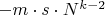 $-m \cdot s \cdot N^{k-2}$