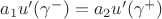 $a_1 u'(\gamma^-)=a_2 u'(\gamma^+)$