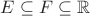 $E \subseteq F \subseteq \mathbb R$