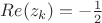 $Re(z_k)=-\frac1{2}$