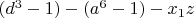 $(d^3-1)-(a^6-1)-x_1z$