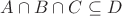 $A\cap B\cap C\subseteq D$