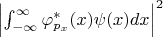 $\left|\int_{-\infty}^{\infty} \varphi_{p_x}^*(x) \psi(x) dx\right|^2$