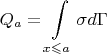 $$ Q_a = \int \limits_{x \leqslant a} \sigma d\Gamma$$
