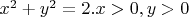 $x^2+y^2=2. x>0, y>0$