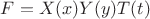$F=X(x)Y(y)T(t)$