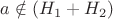 $ a \notin (H_1+H_2)$