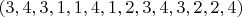 $(3,4,3,1,1,4,1,2,3,4,3,2,2,4)$