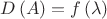 $D\left(A\right)=f\left(\lambda\right)$
