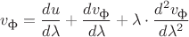 $v_\text{ф}=\dfrac{du}{d\lambda}+\dfrac{dv_\text{ф}}{d\lambda}+\lambda\cdot\dfrac{d^2 v_\text{ф}}{d\lambda^2}$