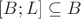 $[B;L] \subseteq B$