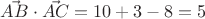 $\vec{AB} \cdot \vec{AC} = 10+3-8 = 5   $