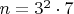$n=3^2\cdot7$